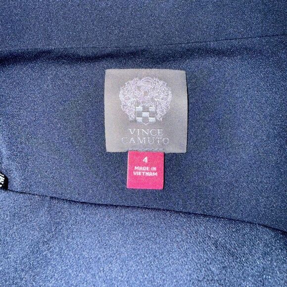 Vince Camuto Off-The-Shoulder Ruffle Gown Size 4 Navy - Picture 5 of 13